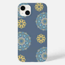 Turquoise Teal Blue e Mandala amarelo Padrão de ar