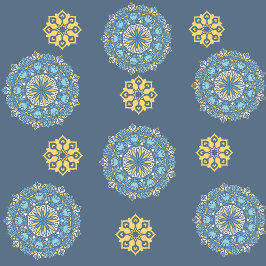 Turquoise Teal Blue e Mandala amarelo Padrão de ar