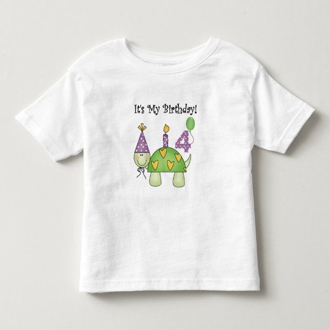Turtle 4th Birthday Camisetas e presentes (Frente)