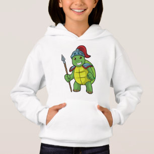 Turtle como guerreiro com Spear e Helmet