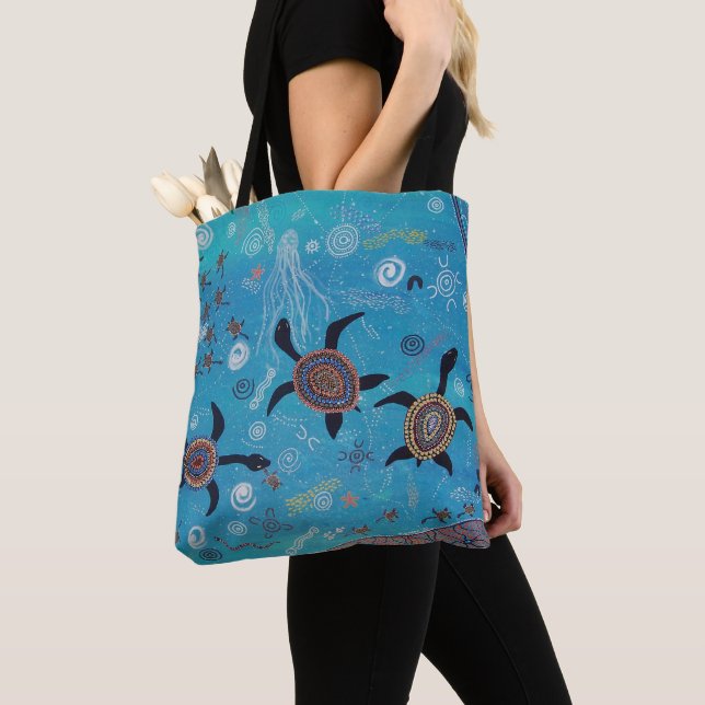 Turtle Dreaming Tote Bag (Close Up)