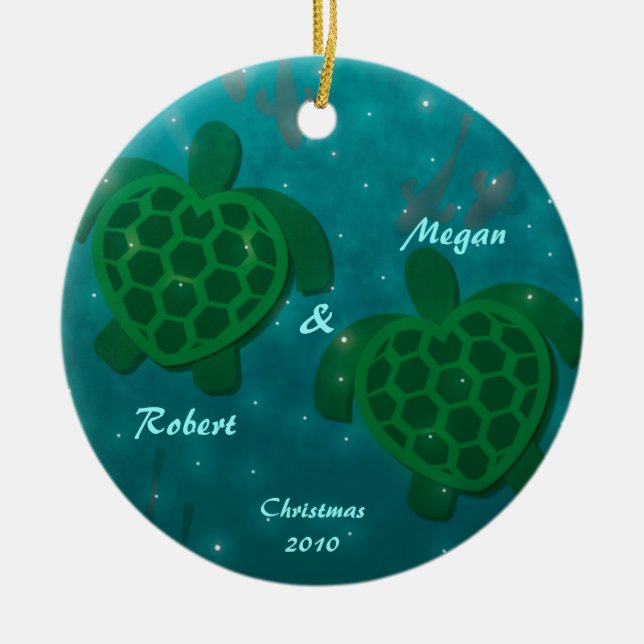 Turtle Love Enfeites de natal (Frente)