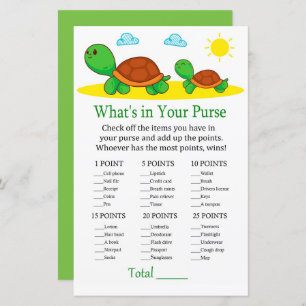 Turtle O que há no seu chá de fraldas de jogo