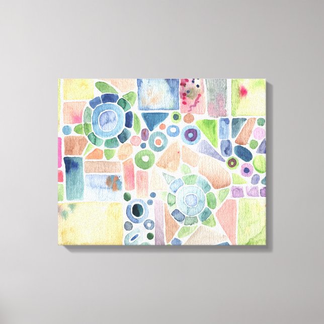 Turtle Pond Watercolor pintura na Canvas (Frente)