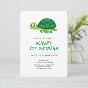 Turtle Primeiro Convite de Aniversário