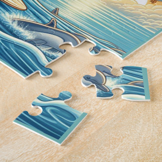 Turtle Surfing Flexible Photos Quebra-cabeça com G