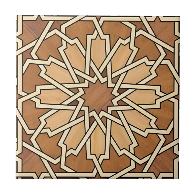 tuscan black gold flower circle tiles (Frente)