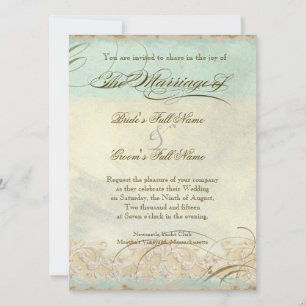 Tuscan Olive Tree n Swirl - Convite para Casamento