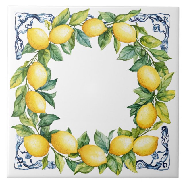 Tuscan Rustic Mediterranean Yellow Lemon Wreath (Frente)