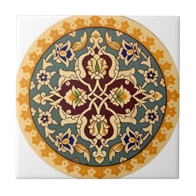 tuscan yellow green flower pattern tiles (Frente)