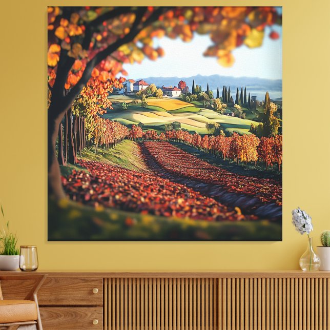 Tuscany Italy Vineyard Landscape Stretched Canvas  (Insitu(Sala de estar))