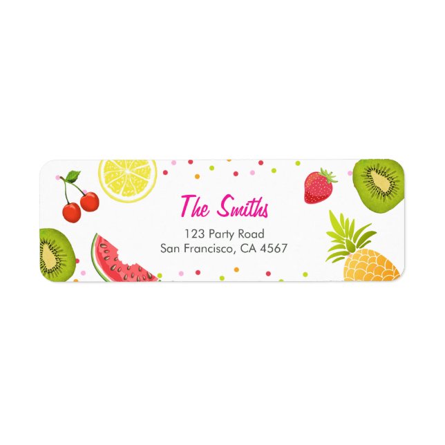 Tutti-frutti Endereço Etiqueta Fruta Fruticulosida (Frente)