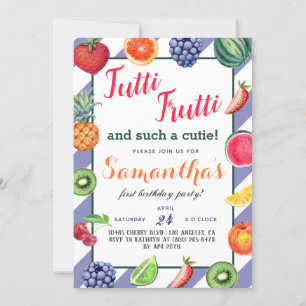 Tutti Frutti Fruta Convite de Aniversário