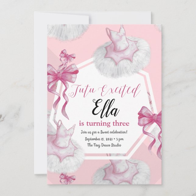 Tutu Sweet Birthday Invitation Card (Frente)