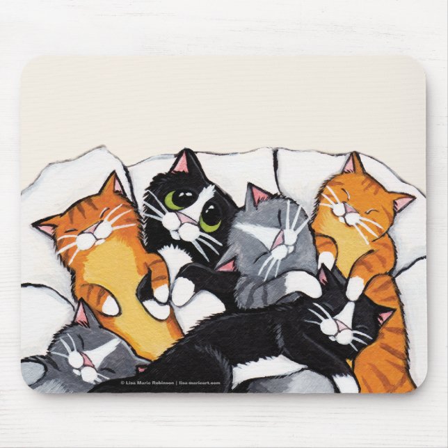 Tux e arte Mousepad do gato do Sleepover | do gato (Frente)