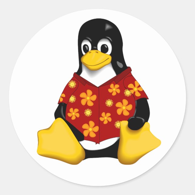 Tux ocasional - grandes etiquetas redondas (Frente)