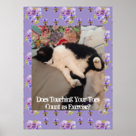 Tuxedo Cat Bonito Engraçado Toque Toques Poster