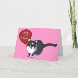 Tuxedo Cat com Cartões de Aniversário Felizes para
