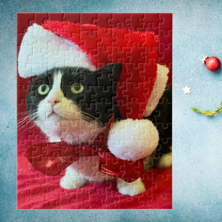 Tuxedo Cat Quebra-cabeça de Natal