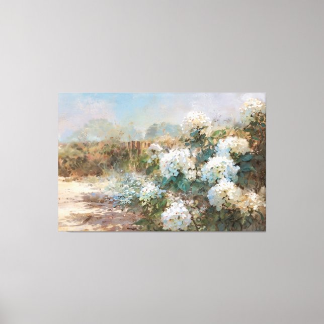 *~* TV2 Sand Beach Hydrangea art Canvas Print (Frente)