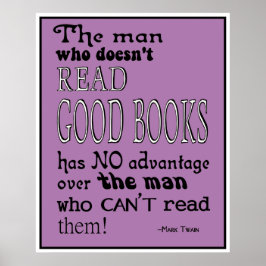 Twain's Read Good Books Cote Poster em Roxo