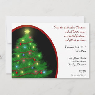 "Twas convites da árvore do Natal da noite"