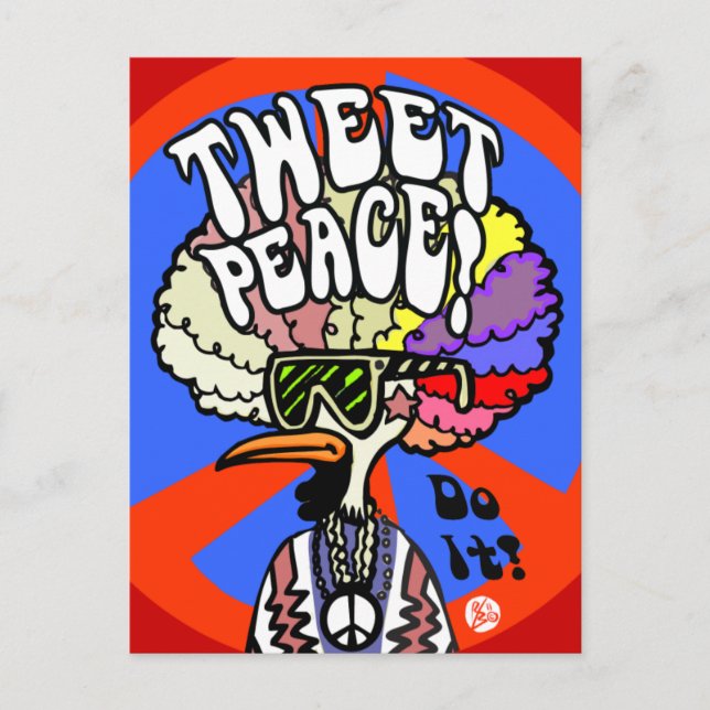Tweet Peace! Cartão postal (Frente)