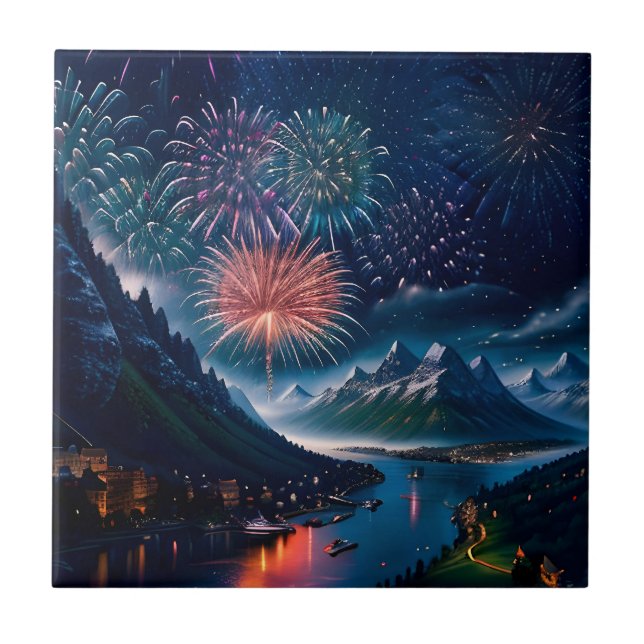 Twilight Mountain com fogos de artifício (Frente)