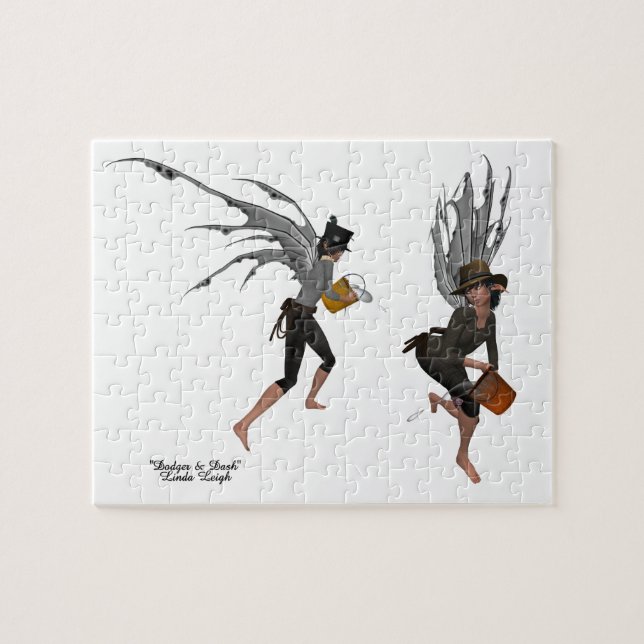 Twin Boy Rain Faeries Quebra-cabeça (Horizontal)