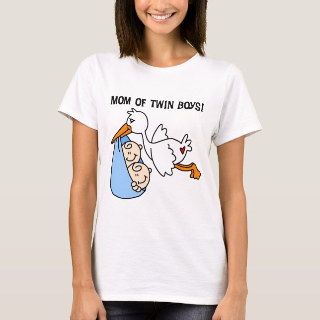 Twin Boys, Camisetas e presentes da mamãe-Stork (Frente)