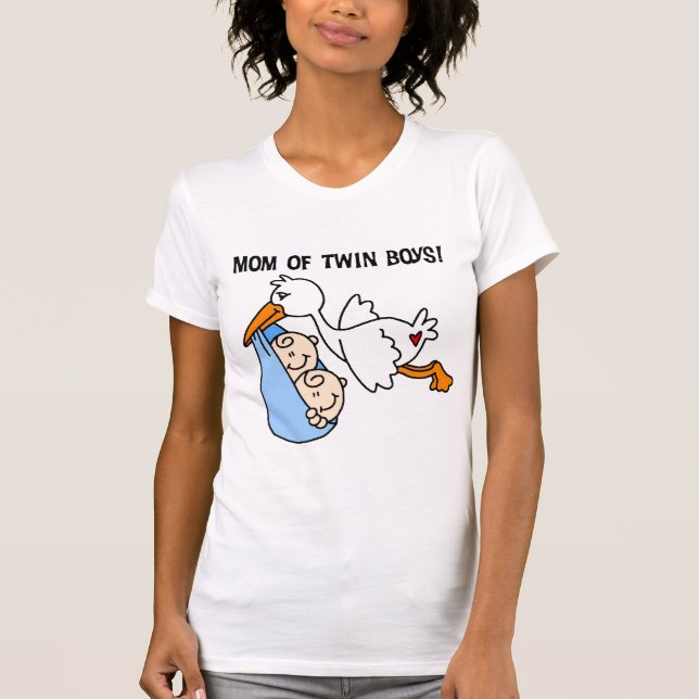 Twin Boys, Camisetas e presentes da mamãe-Stork (Frente)