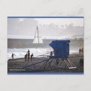 Twin Bridges Lifeguard   Cartão postal Blue Beach