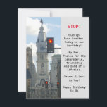 Twin Brothers City View Birthday Flat Card<br><div class="desc">Raramente encontrado,  este cartão especial de aniversário é para irmãos gêmeos. Utilizando uma linguagem corrente,  este cartão será recebido e apreciado com satisfação!</div>