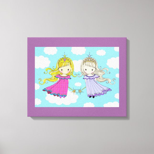 Twin Girls Art para Impressão de Canvas de Sala pa (Frente)