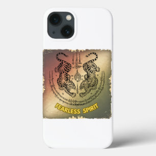 Twin Tigers Sak Yant capas de iphone Espírito Se