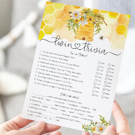 Twin Trivia Sweet como Jogo de Chá de fraldas de A