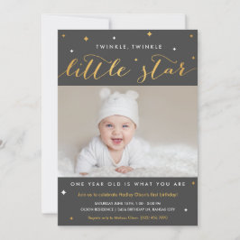 Twinkle Little Star Primeiro Convite de Aniversári