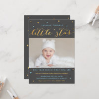 Twinkle Little Star Primeiro Convite de Aniversári