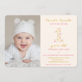 Twinkle Little Star Primeiro Convite de Aniversári