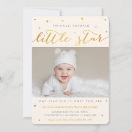 Twinkle Little Star Primeiro Convite de Aniversári