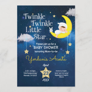 Twinkle Twinkle Convite para chá de fraldas de Peq