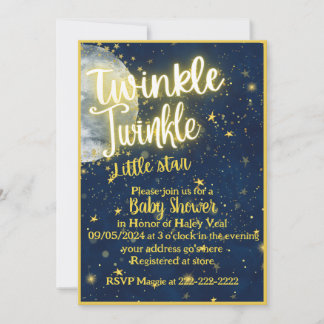 Twinkle Twinkle - convite para Chá de fraldas estr
