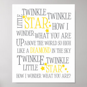 TWINKLE TWINKLE LITTLE STAR-8X10 IMPRESSÃO DE ARTE
