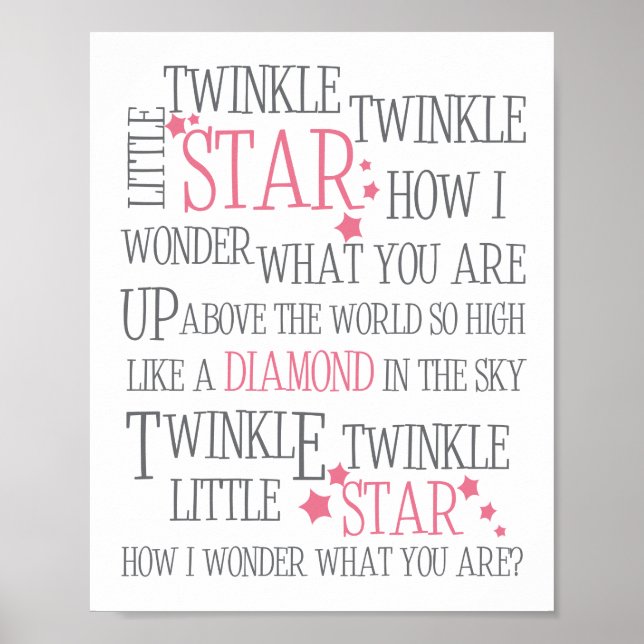 TWINKLE TWINKLE LITTLE STAR - IMPRESSÃO DE ARTE 8X (Frente)