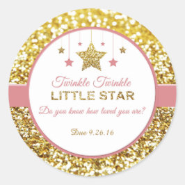 Twinkle Twinkle Pequena estrela rosa e adesivos do