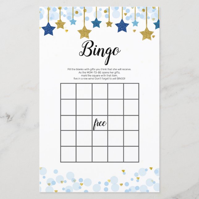 Twinkle Twinkle Watercolor Bingo (Frente)