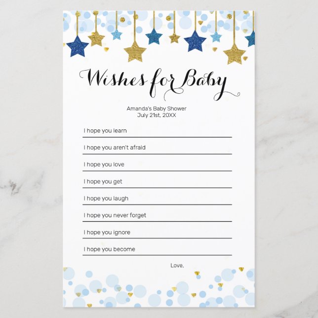 Twinkle Twinkle Watercolor deseja o Jogo Bebê (Frente)