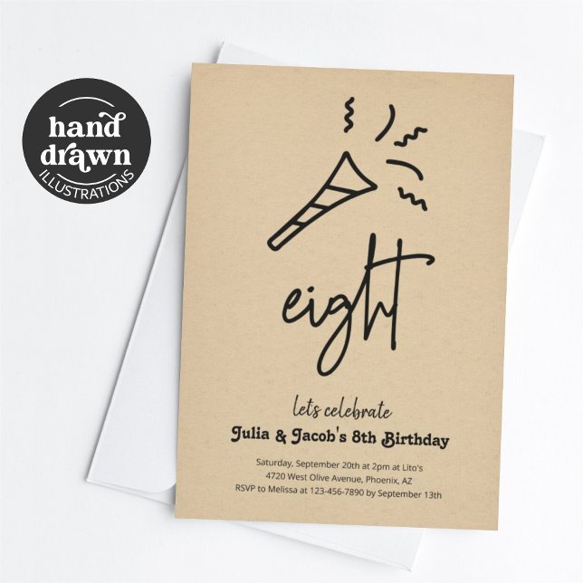 Twins 8º Convite de aniversário (Criador carregado)