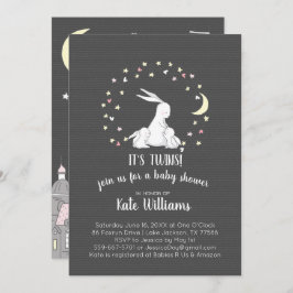 Twins Pequeno Convite para Chá de fraldas Bunny