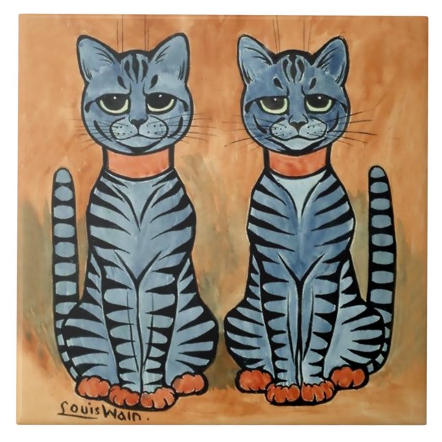 “Twins” Striped Cats by Louis Wain (Frente)
